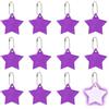 PATIKIL 12 Pc Portachiavi Riflettenti 2.2 Pollici Portachiavi Sicurezza Alta visibilità Ciondoli Stella Pentagramma Luci Zipper Pulls Impermeabili per Zaino Corsa Viola