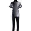 Generic Costume da arbitro nero bianco strisce uniformi calcio | Maglia a maniche corte con scollo a V, con pantaloni, per hockey, baseball, softball, palestra, lezione, calcio, pallavolo