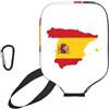 YQxwJL Copertura per pagaia da pickleball in neoprene con stampa mappa della bandiera spagnola, manica protettiva con cerniera con tasca in rete e moschettone