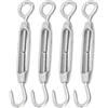 Haogui 10/1 pz tenditori a Gancio in Acciaio Inox tenditore for Fune Metallica Regolabile for stendibiancheria ferramenta Marina M4 M5 M6(M4,1PC)
