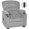 HOMCOM Poltrona Relax Elettrica Reclinabile 150° con Poggiapiedi Grigio