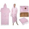 Out of the blue Accappatoio Fouta Hamam rosa/bianco, taglia S, 80% cotone e 20% poliestere