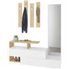 Dmora Mobile da Ingresso Himalia, Entratina Appendiabiti, Composizione per atrio, Consolle portaoggetti Multifunzione, 137x35h55 cm, Bianco e Rovere