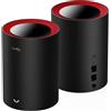CUDY M3000 2-pacchetto Dual-Band (2,4 GHz/5 GHz) Wi-Fi 6 (802.11ax) Nero, Rosso
