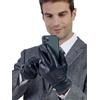 GSG SINCE 1998 Guanti da Uomo in Vera Pelle invernali Foderati in Lana Touchscreen Guanti da Guida Caldi blu navy S