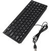 Dioche Tastiera Bianca Filo Piccolo Tastiera Silenziosa Bianca Plastica 78 Tasti Tastiera Cablata Mini USB Ultra Sottile per Computer Desktop PC Portatile (bianco) (nero)
