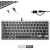 Macally Wired Keyboard for Mac with USB Hub (2X USBC / 1x USBA) - Compatible Small Apple Key Board with 2 in 1 USB Plug - for MacBook Pro/Air, Mac mini, iMac