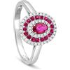ALFIERI & ST. JOHN Anello pavé diamanti e rubino oro bianco 18kt misura 14 alfieri & st. john