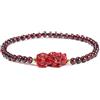 LIU JUN Feng Shui Pixiu Bracciale da donna, pietra granato bordeaux naturale perline portafortuna ricchezza amuleto elastico regalo gioielli, Medio, Pietra, Nessuna pietra preziosa