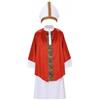 TAIZhiChen Costume Carnevale Prete Bambino Completo per Halloween e Festa In Costume | Costume da Prete Maniche Lunghe, Abito Bianco con Mantello Rosso Resistente, Vestito da Laurea Bambino per Bambin
