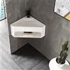 Bernstein Lavabo ad angolo bagno piccolo in pietra solida (Solid Stone) TWG70 - bianco opaco - 50 x 50 x 28 cm