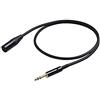 PROEL CHL230LU5 - Cavo audio professionale bilanciato Jack Stereo 6,3 a Cannon XLR Maschio 3P - 5mt.
