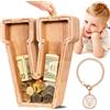 summidate Salvadanaio Bimbi Personalizzato Legno con Nome Inciso Laser A-Z | Salvadanaio Lettera A-Z, Porta Monete Educativo per Bambini e Bambine, Regalo Compleanno Battesimo Nascita Decorazione Camera