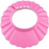 Grion Visiera da doccia rosa morbida con ampia tesa smerlata per protezione da acqua e schiuma, chiusura a scatto regolabile adatta a varie dimensioni della testa, versatile come mantello per taglio di