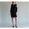 Cop-Copine Riviere Abito Mini Donna Nero Taglia 40 Elasticizzato Maniche 3/4