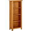 vidaXL Libreria a 4 Ripiani 45x22x110 cm in Legno Massello di Rovere
