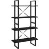 vidaXL Libreria a 4 Ripiani Nera 80x30x140 cm in Legno Multistrato