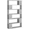 vidaXL Libreria/Divisorio Stanza Grigio Cemento 100x24x188 cm