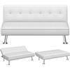 Yaheetech Divano Letto Reclinabile Convertibile in Letto Bianco/Pelle