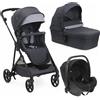 Chicco Trio Seety Boston Grey con Seggiolino Kory Essential i-Size Black Portata 22 Kg