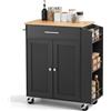 VEVOR Credenza Isola da Cucina Portaoggetti Lunghezza 795 mm Ruote Girevoli, Mobiletto Portaoggetti con Cassetto Contenitore per Utensili Attrezzi Cucina Porta Asciugamani Porta Spezie, Salotto, Nero