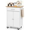 VEVOR Credenza Isola Cucina Mobiletto 1 Cassetto 2 Ante Armadietto Ruote, Portaoggetti Portasciugamani 600 x 380 x 15 mm Mobiletto per Cucina Sala da Pranzo Salotto, Materiale in MDF, Colore Bianco
