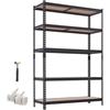 VEVOR Scaffale per Garage in Metallo 5 Ripiani Regolabili Capacità 907,2kg, Scaffale da Stoccaggio per Carichi Pesanti, per Dispensa, Magazzino, Cantina e Cucina, 122,8 cm L x 45,9 cm P x 181,3 cm A
