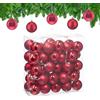 Relaxdays Palline di Natale, Set da 50 Palle Albero, Addobbi Natalizi, ∅ 6 cm, Sfere in Plastica Lucida e Opaca, Rosso