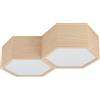 Eglo lampada da soffitto Mirlas a due luci, in legno naturale e plastica