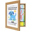 Americanflat Cornice Porta Disegni per Bambini (Effetto Legno di Rovere) - Cornice A4 da Parete con Passepartout e 25,5x32 cm Senza Passepartout - Apertura Frontale con Vetro Infrangibile