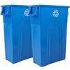 United Solutions Highboy - Contenitore per il riciclaggio, 23 galloni, profilo sottile salvaspazio e facile rimozione del sacchetto, per uso interno o esterno, riciclabile, blu (confezione da 2)