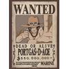 ABYSTYLE GB Eye - Poster One Piece Wanted Ace - Prodotto Ufficiale - Formato 52 x 38 cm - Carta Laminata - Poster Collector Manga