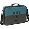 Safta URBAN STYLE - Portafogli Extrascolastici, Valigetta portatodo, Tracolla comoda e versatile, qualità e resistenza, 38 x 6 x 28 cm, grigio/blu, M, Casual