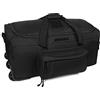 Greencity Borsone con ruote, con ruote, stile militare, resistente, grande capacità, 81 cm, nero, Nero