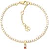 Tommy Hilfiger Bracciale tennis dorato da donna Tommy Hilfiger con pietre lucenti