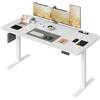 JUMMICO Scrivania Regolabile in Altezza con Presa 160x80 cm Bianca