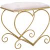 Sgabello Heart Rosa 50x37,5x51,5 cm in Ferro e MDF e Spugna e Poliestere Oro e Crema