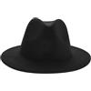 LIFKOME Cappello Fedora a Larga Uomo Donna Invernale in Lana Cappello Jazz Flat Brim Elegante Berretto Piatto per attività All'Aperto Palco Matrimoni Autunno Inverno