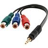 DELOCK CABLE 3 X RCA FEMALE STEREO JACK MALE 3.5 MM 4 PIN