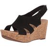 Clarks Piattaforma Annadel Bari da donna, Pelle nabuk nera, 40 EU Larga