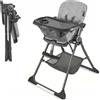 kk Kinderkraft Kinderkraft FOLDEE Seggiolone Pieghevole, 6-36 Mesi, Cinture a 5 Punti, Schienale Regolabile, Doppio Vassoio, Cestello, Beige