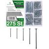 QUADRIOS GmbH | Set di 275 chiodi in acciaio | Set di chiodi in acciaio | Chiodi lunghi e corti in acciaio da 20 mm a 50 mm, per fai da te, appendere immagini a parete, artigianato o edilizia