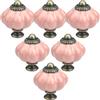 Roellgs Confezione da 12 pomelli in ceramica a forma di zucca, pomelli in ceramica vintage con viti di montaggio, maniglie antiche per armadio da cucina, per comò (rosa)