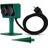 REV Ritter 0595004555 - Presa elettrica doppia con innesto per terreno, 1,4 m