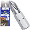MONTERAL 12 Pezzi Inserti per Avvitatore Professionali PH2 x 25 mm - Set Punte Avvitatore con Gambo Esagonale 1/4 - Inserti Lunghi Realizzati in Acciaio Legato S2 - MONTERAL