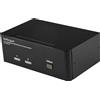 StarTech.com Switch KVM USB doppio DisplayPort 2 porte con audio e hub USB 2.0 - 3840 x 2400 Pixel - 4K Ultra HD - 18 W - Nero