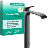hansgrohe Vivenis 75042340 - Miscelatore per lavabo senza scarico, con beccuccio, altezza 250 mm, risparmio idrico (EcoSmart), nero spazzolato cromato
