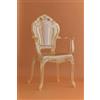 Biscottini Sedie in Policarbonato Giallo Trasparente Scuro - Sedia con Braccioli Cucina Soggiorno 53x49x97,5 cm - Poltrone Barocche Sala da Pranzo - Poltrona in Plastica da Esterno Moderna Matrimonio