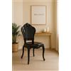 Biscottini Sedie in Policarbonato Nero - Sedia Cucina Soggiorno 53x50x97,5 cm - Poltrona Barocca Sala da Pranzo Camera da Letto - Sedia in Plastica da Esterno Moderna Matrimoni Cerimonie