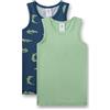 Sanetta Canottiera Intima da Ragazzo (Confezione Doppia) Blu e Verde Coccodrillo, di Alta qualità e sostenibile, in Cotone Biologico., Blu, 104